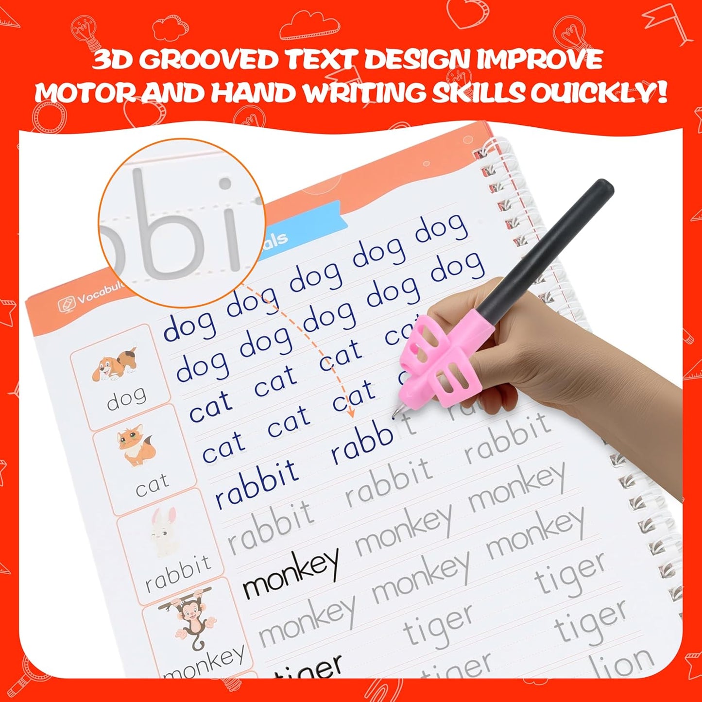 Magic Grooved Writing Practice for Kids Ages 3-8